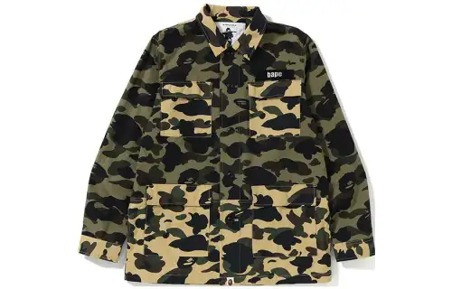 A BATHING APE Shirts Men's Camouflage Lapel Thin Straight Fit