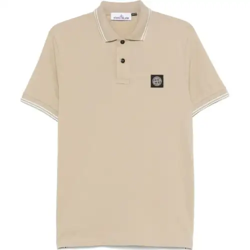 STONE ISLAND Logo Patch Short Sleeved Polo Shirt