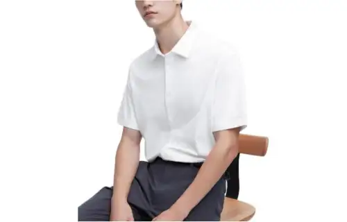 UNIQLO Shirts Men's White Pointed Collar Moderate Other