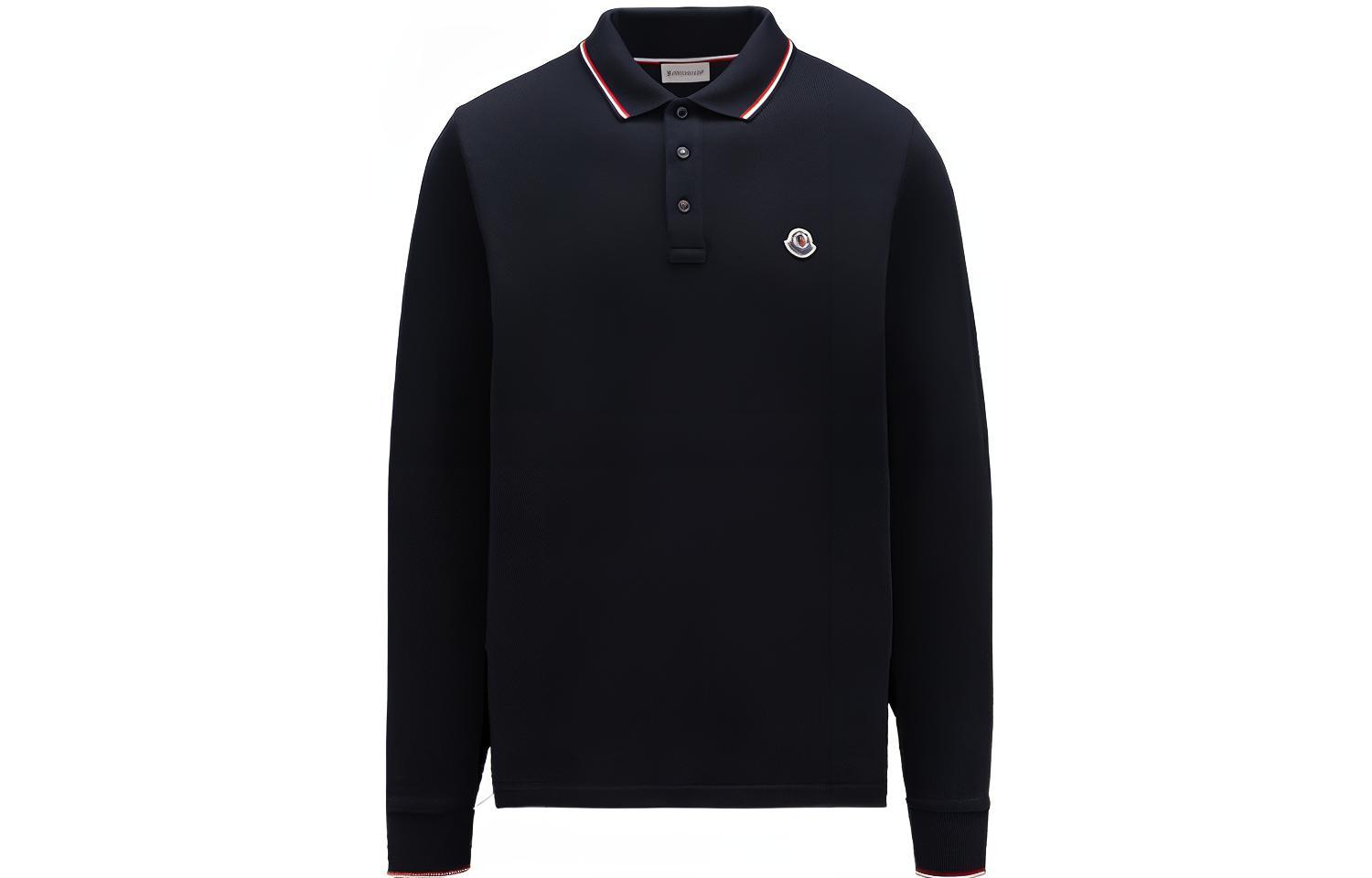Мужское поло Moncler FW22 (темно-синее)
