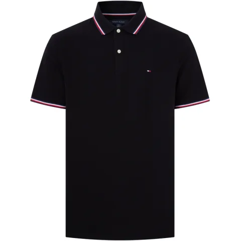 Tommy Hilfiger Polo Shirt Men's Obsidian Black Color