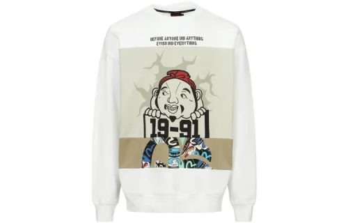 EVISU Sweatshirts Men's Ecru Crew Neck Moderate Regular