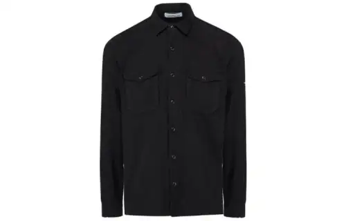 STONE ISLAND Shirts Men's Black Square Collar Moderate Other