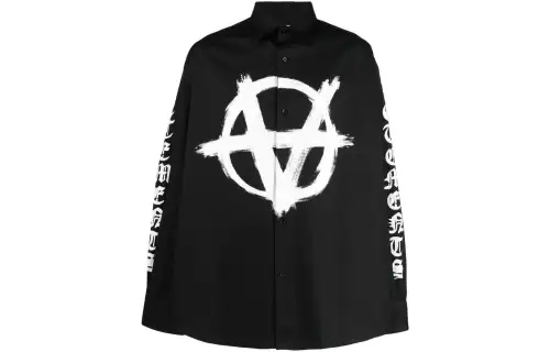 Vetements Shirts Men's Black Lapel Other