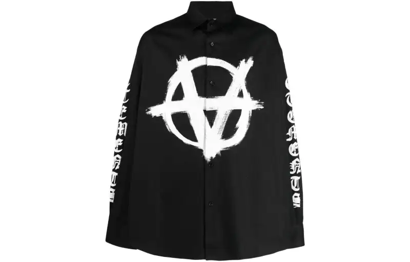 Vetements Shirts Men's Black Lapel Other