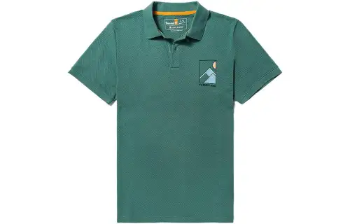 Timberland Polo Shirts Men's Turquoise Polo Collar Moderate Straight Fit