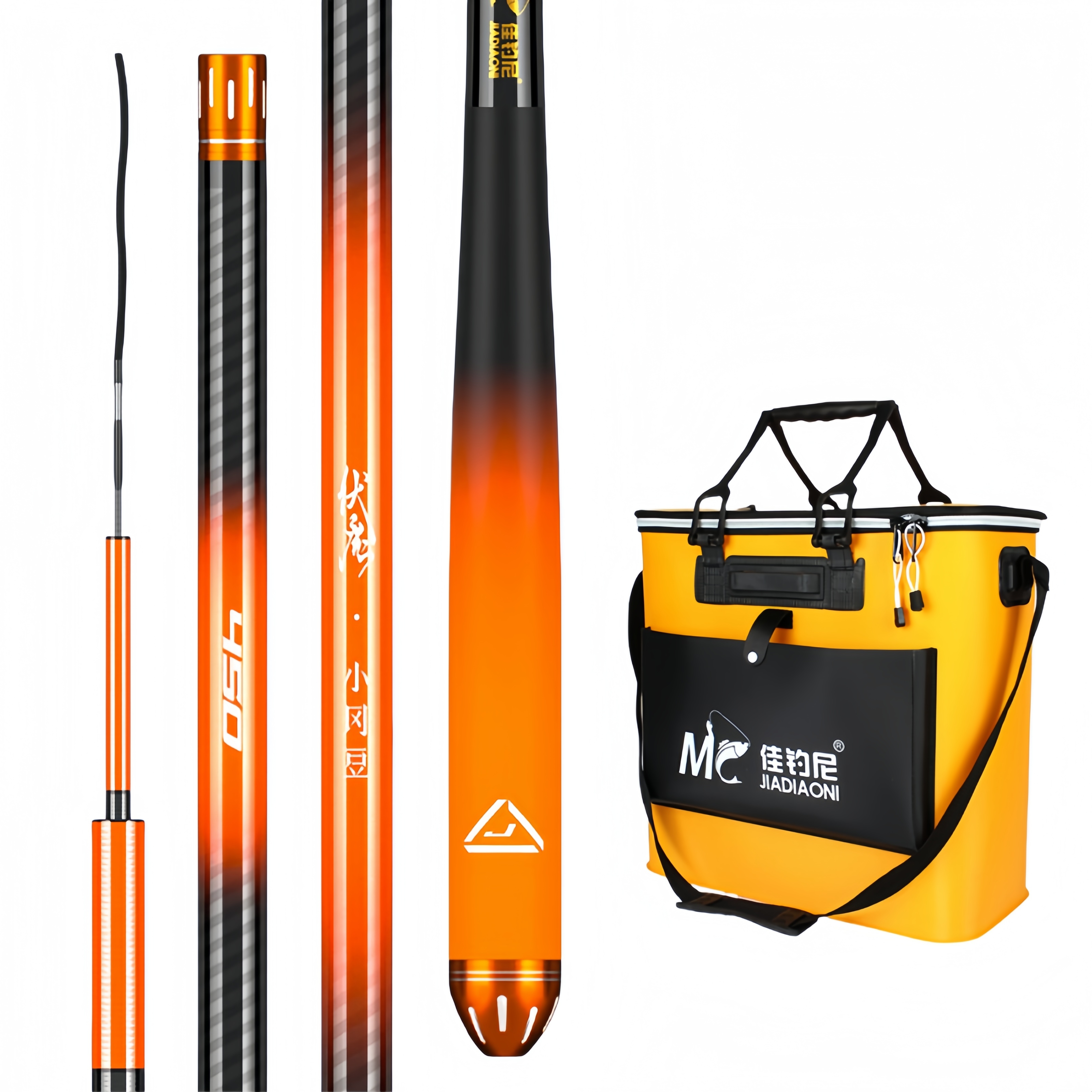 Jia Diao Ni fishing gear set Fumo crucian carp feel king Xiaogang bean ultra light 28 tone hand rod eva fishing bucket fishing rod + fish protection bucket