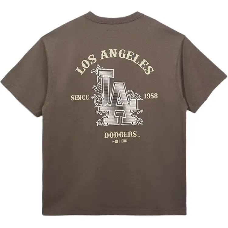 New Era X MLB T-Shirts Unisex Brown Crew Neck