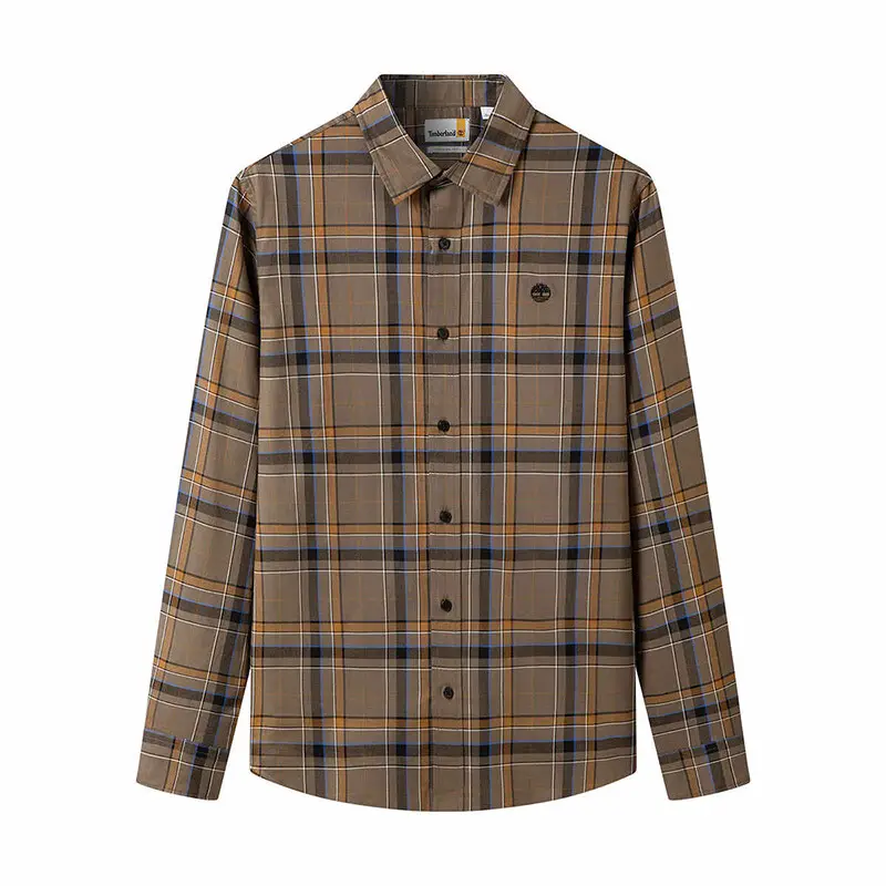 Timberland Shirts Men's Khaki Lapel Moderate Shirt
