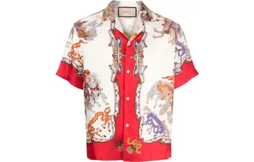 GUCCI Shirts Men's White Lapel Moderate Other
