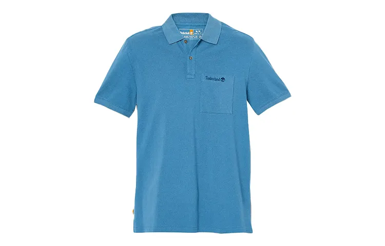 Timberland Polo Shirts Men's Blue Polo Collar Moderate Straight Fit