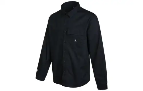 Converse Shirts Unisex Black Lapel Moderate Shirt