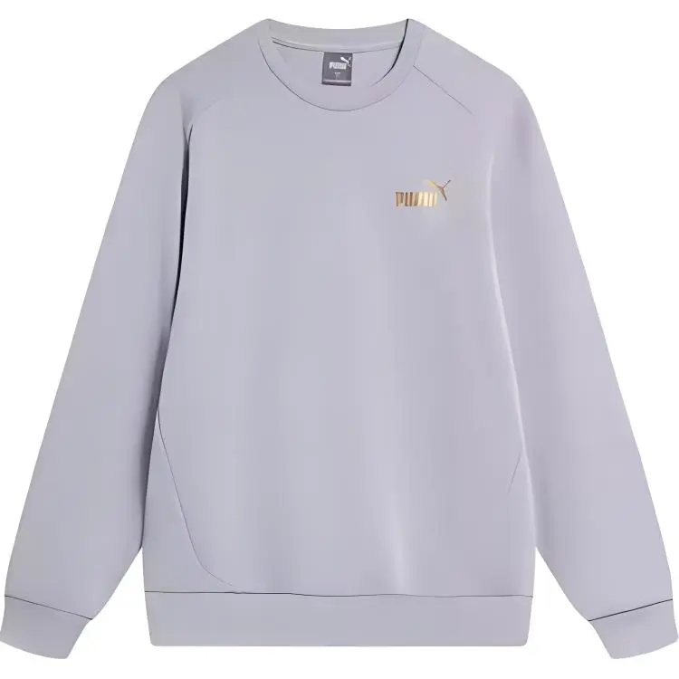 PUMA Sweatshirts Unisex Gray Crew Neck Moderate Straight Fit