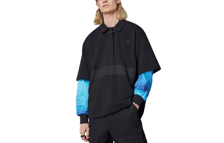 Adidas Originals Blue Version Collection Polo Shirt Men's Black