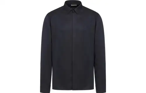 SAINT LAURENT Long-sleeved Silk-linen Shirt