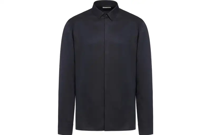 SAINT LAURENT Long-sleeved Silk-linen Shirt