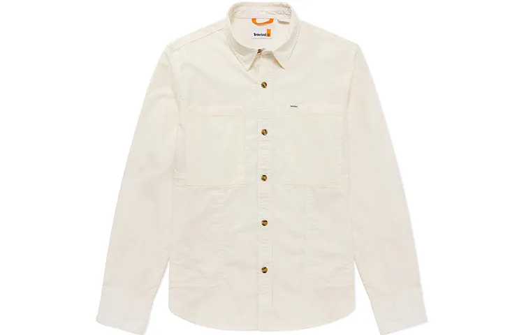 Timberland Shirts Men's Vintage White Lapel Moderate Shirt