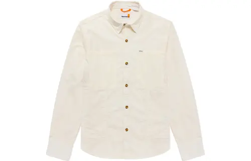 Timberland Shirts Men's Vintage White Lapel Moderate Shirt