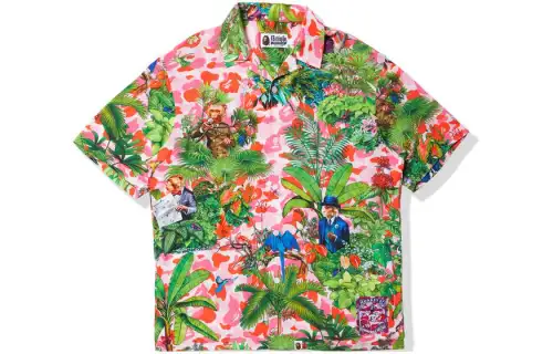 Bape X Monkey 47 Open Collar S/S Shirt