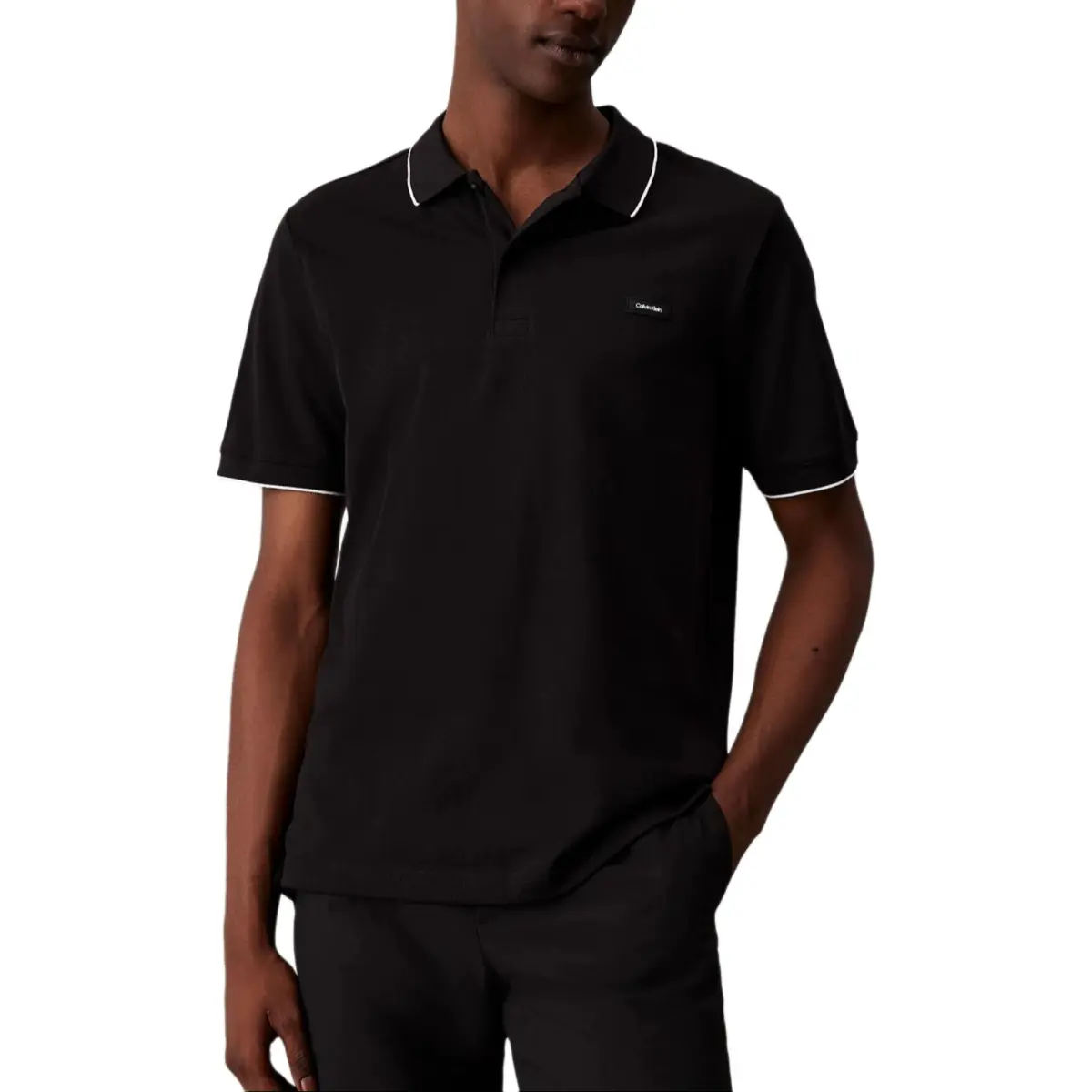 Calvin Klein Contrast-Trim Polo Shirt