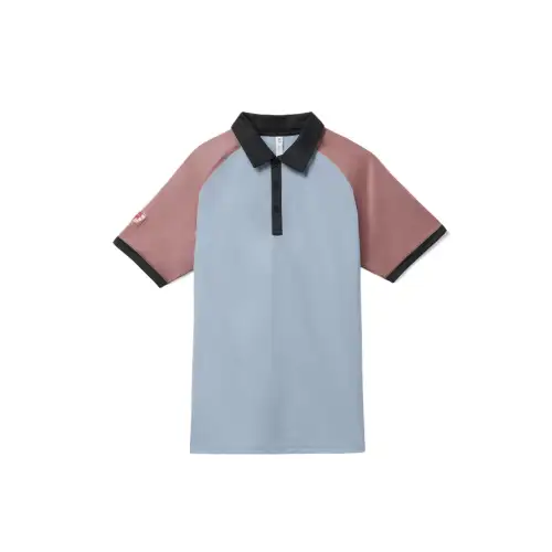 FILA Polo Shirt Unisex Sky Blue Nostalgic Rose Black