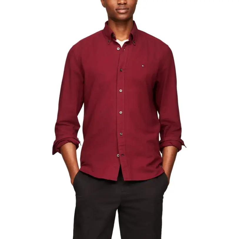 Tommy Hilfiger Regular Fit Stretch Oxford Shirt Men's Red