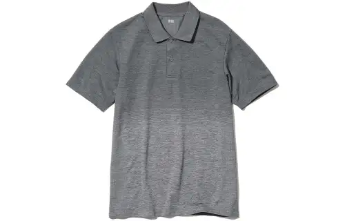 UNIQLO Polo Shirts Men's Gradient Gray Polo Collar Thin Straight Fit