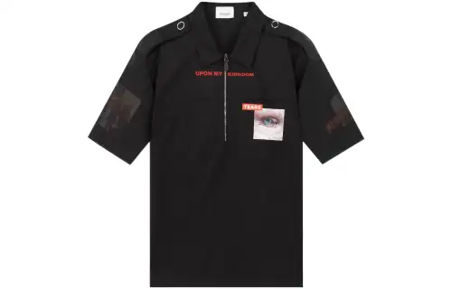 Burberry Shirts Men's Black Lapel Moderate Other