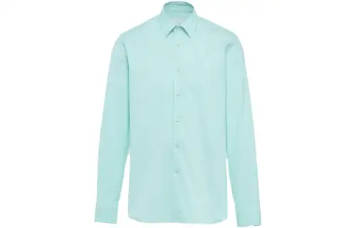 PRADA Shirts Men's Green Stand Collar Moderate Other