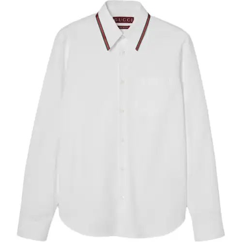 GUCCI Web Stripe Trim Oxford Shirt