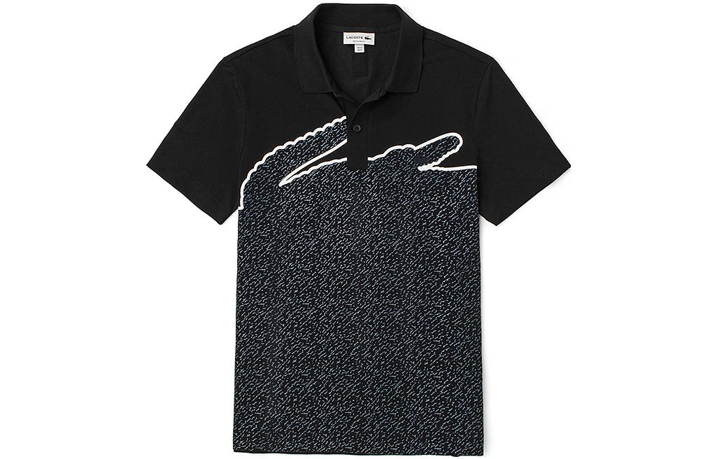 Мужское поло LACOSTE (черное)