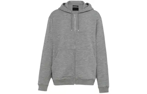 Prada triangle-logo zip-up hoodie