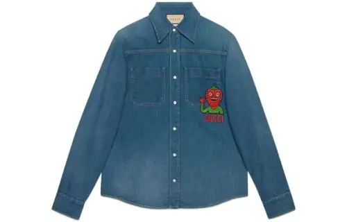 GUCCI Strawberry Patch Denim Jacket
