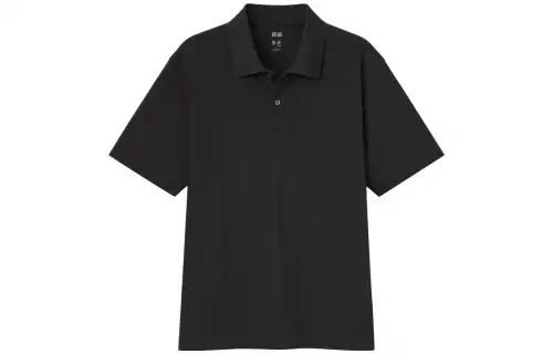 UNIQLO Polo Shirts Men's Black 09 Polo Collar Moderate Straight Fit