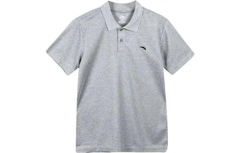 ANTA Polo Shirts Men's Gray Crew Neck Moderate Straight Fit