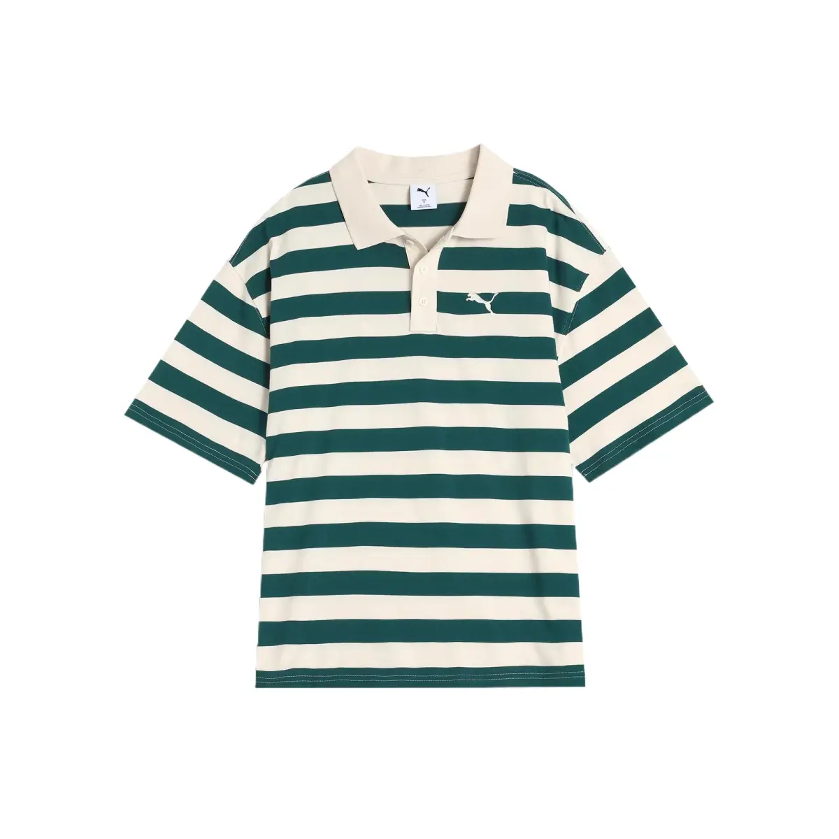 PUMA Striped SS25 WARDROBE ESS Polo Shirt Unisex Green