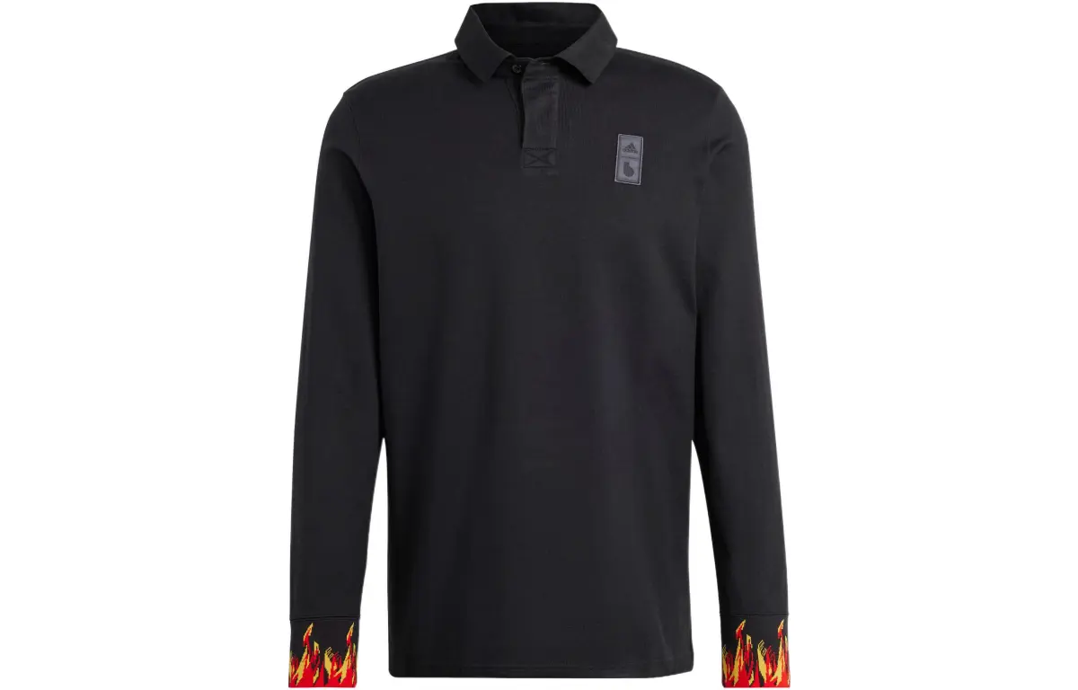 Adidas Polo Shirts Men's Black Polo Collar Moderate Other
