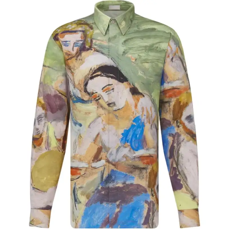 DIOR Shirts Men's Multicolor Lapel Moderate