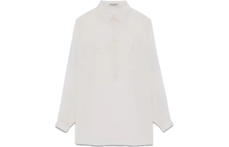 SAINT LAURENT Striped Button-Up Shirt
