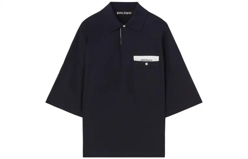 PALM ANGELS Sartorial Tape Cotton Polo Shirt