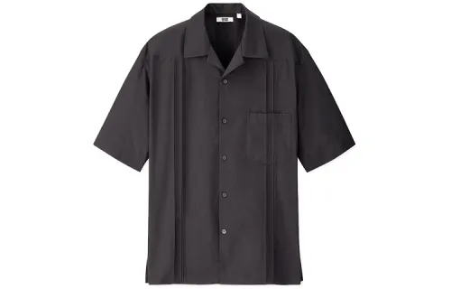 UNIQLO Shirts Men's Dark Gray Lapel Moderate Other
