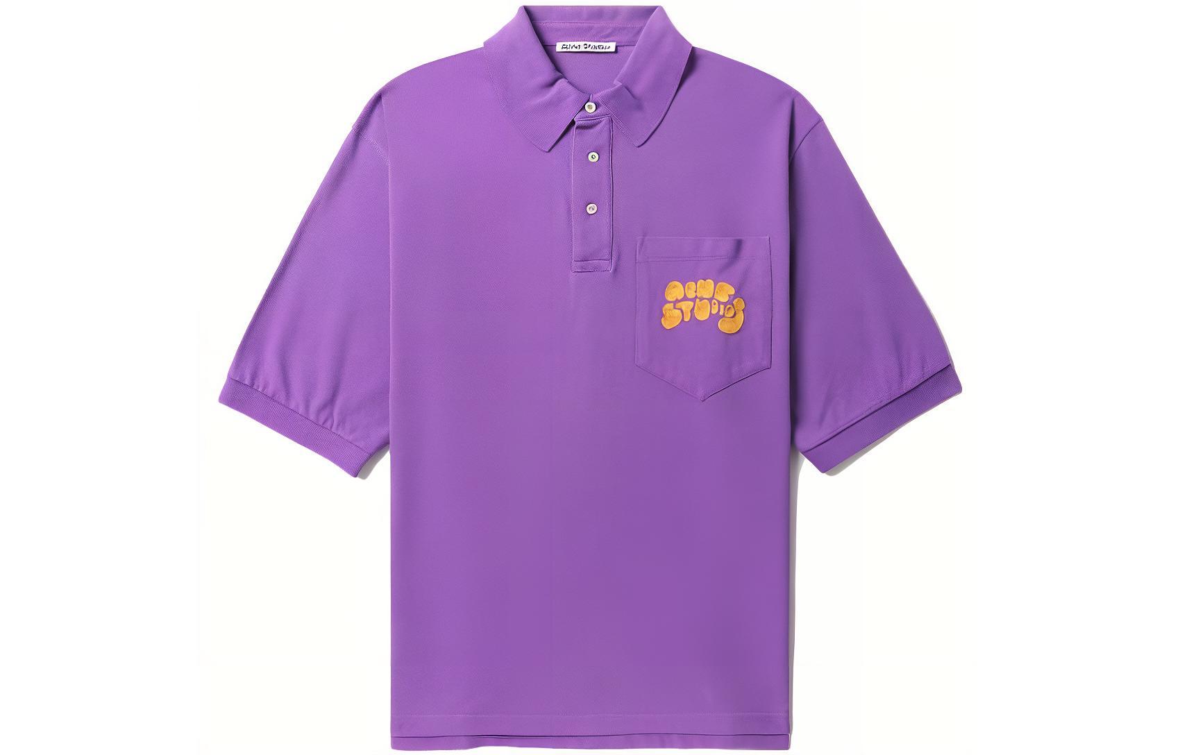 Мужская футболка-поло Acne Studios BL0326-PPL (фиолетовая)