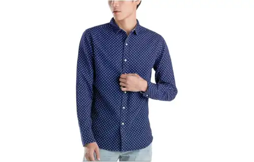 Levis Shirts Men's Blue Stand Collar Moderate Other