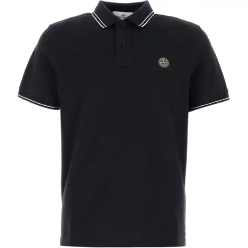 STONE ISLAND Logo Patch Short Sleeved Polo Shirt