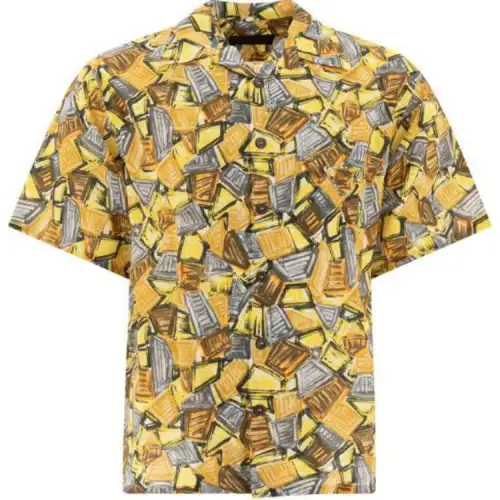 PRADA Graphic Printed Short Sleeve Shirt
