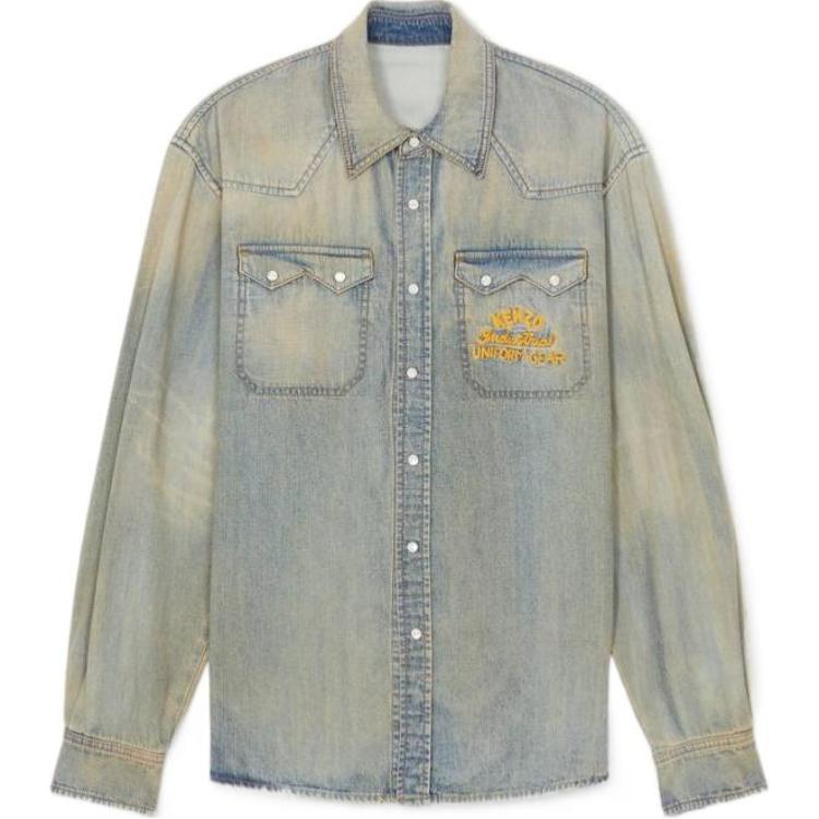 KENZO Drawn Varsity Denim Western Shirt