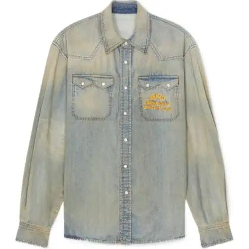 KENZO Drawn Varsity Denim Western Shirt