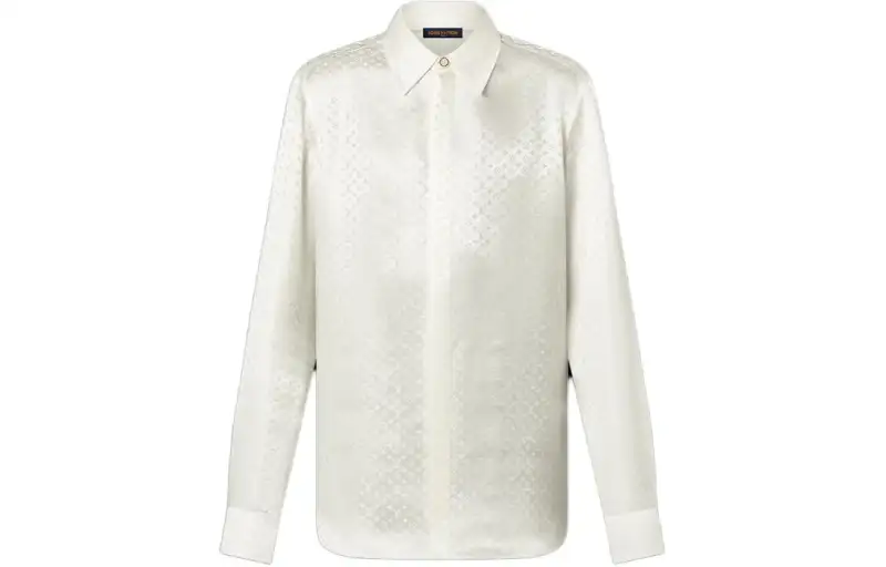 LOUIS VUITTON Monogram Long-Sleeved Silk Shirt