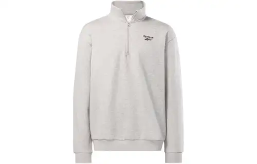 Reebok Sweatshirts Men's Gray Stand Collar Moderate Regular
