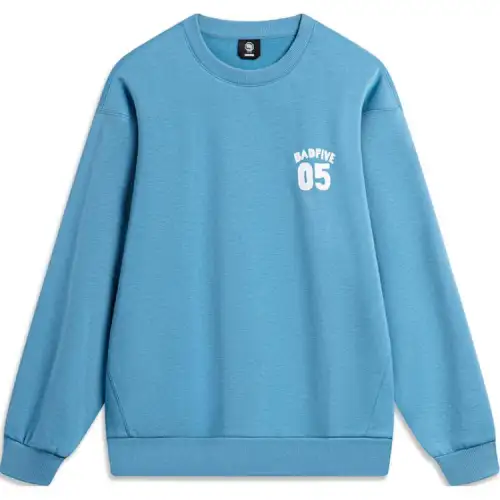Li Ning Basketball Collection, Letter Crew Neck Comfortable And Breathable Versatile Loose Fit Fleece Lined Thermal